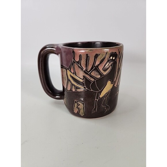 Signed Design By Mara Mexican Art Pottery Stoneware Coffee Mug Cup 16oz - Picture 3 of 10